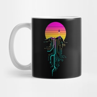 Synth Mountain Sunrise Mug